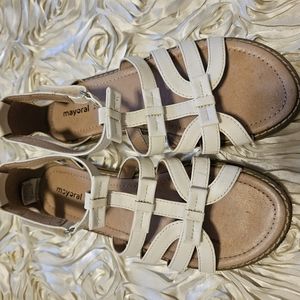 Mayoral white girls sandals size 34 us 4